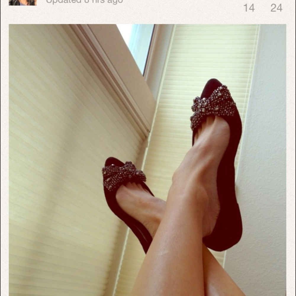 ISO!!  Black Bow Ballet Flats - Women